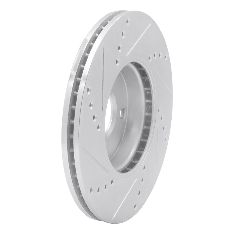 Mazda 2 Brake Rotor (1) - Front Right - R1 Concepts - Drilled & Slotted - Silver - `16-`25